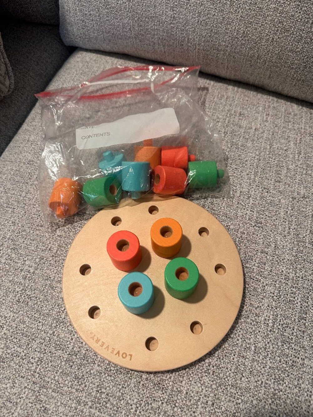 LOVEVERY Wooden Stacking Pegboard 16-18M